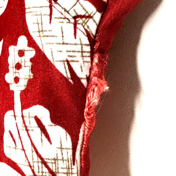 Aloha Joe Mens Hawaiian Shirt Tropical Vacation Hibiscus Floral Pocket Red 2XL - Picture 11 of 12